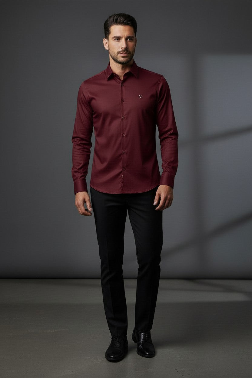 Vercini Versatile Collection: Classic Shirt with Signature 'V' Emblemg