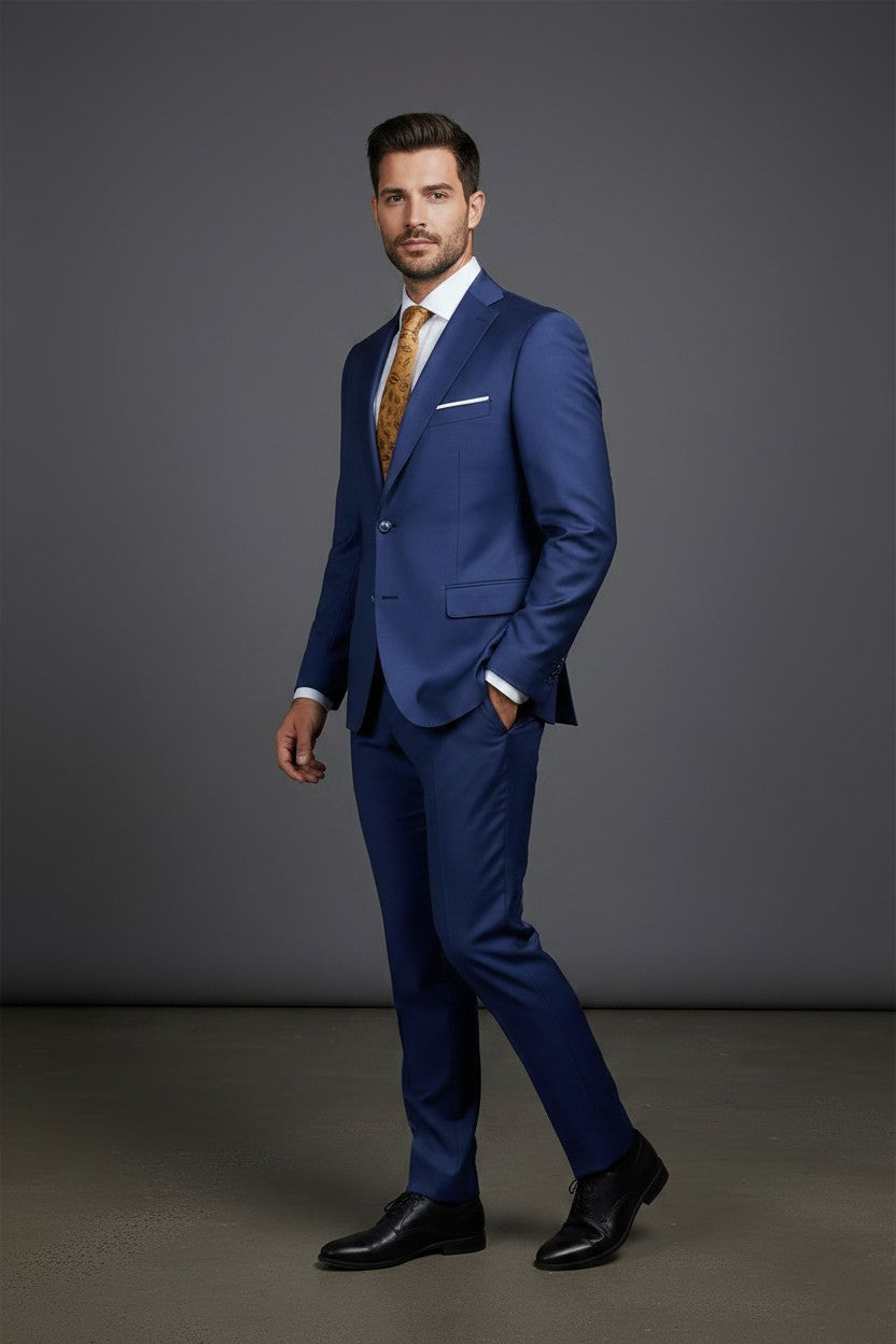( IN PRODUCTION ) Royal Blue Wool Slim-Fit Two-Piece Suit