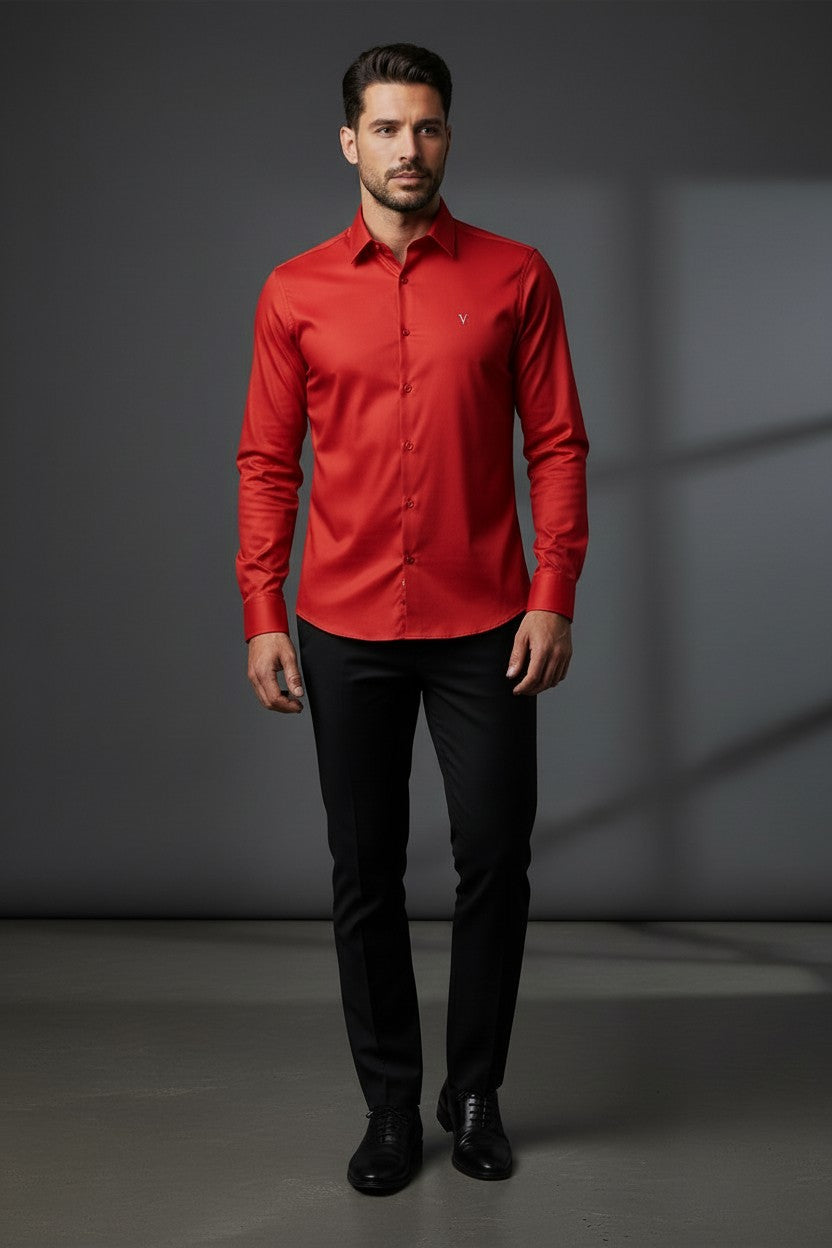 Vercini Versatile Collection: Classic Shirt with Signature 'V' Emblemg