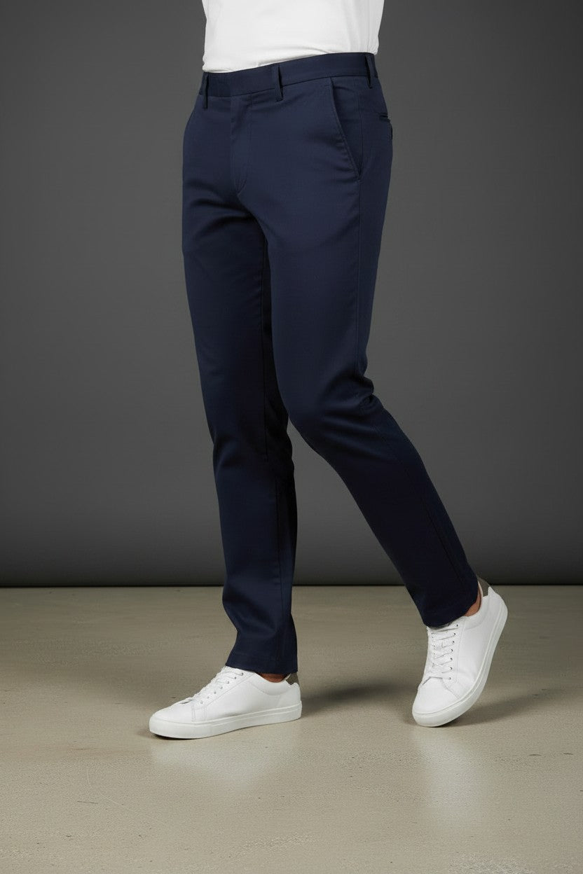 Vercini Classic Slim-Fit Dress Pants – Blue