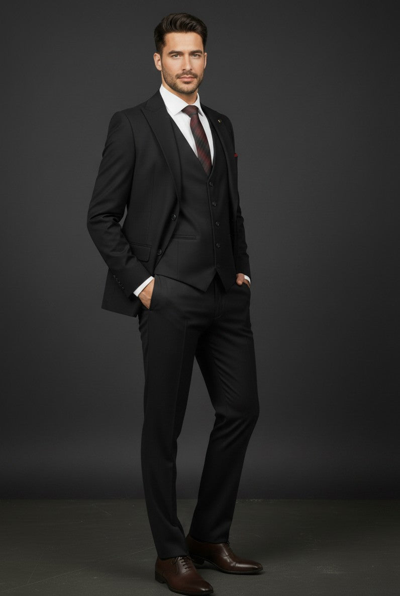 Vercini Slim Fit 3-Piece Suit | Jacket, Vest & Trousers