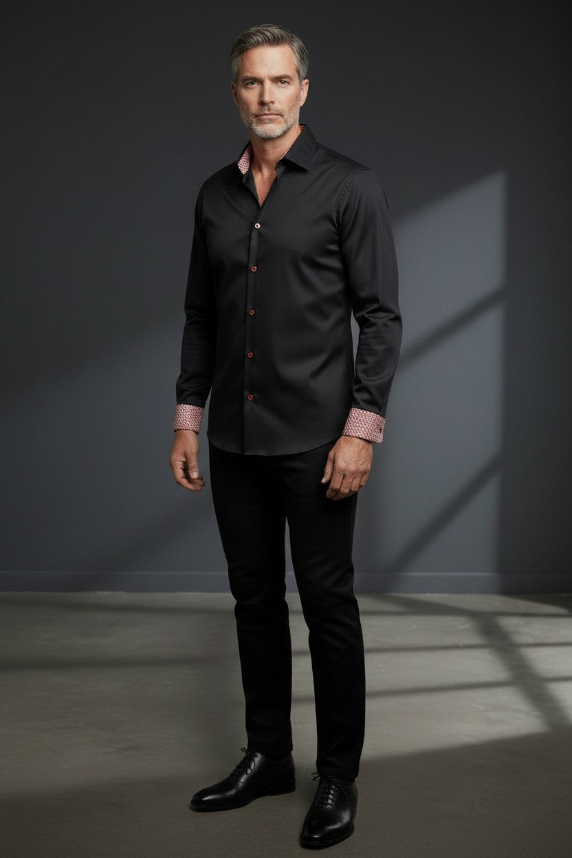 Vercini Black & Red Dress Shirt