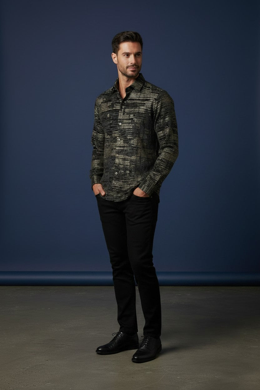 VERCINI PIXELATED EFFECT SHIRT