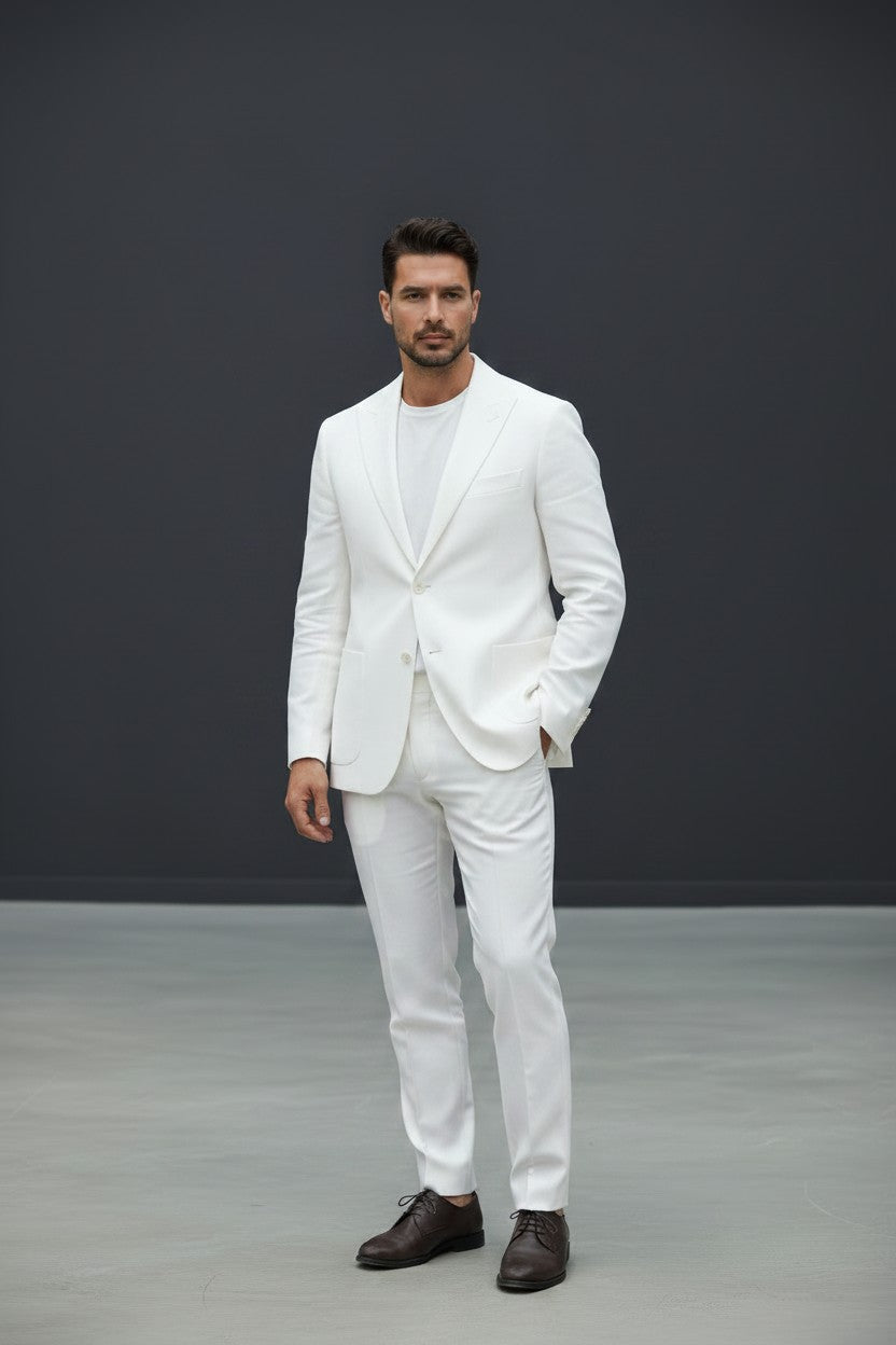 TWO-Piece 100% Washed Linen Suit breathable, tailored AND modern