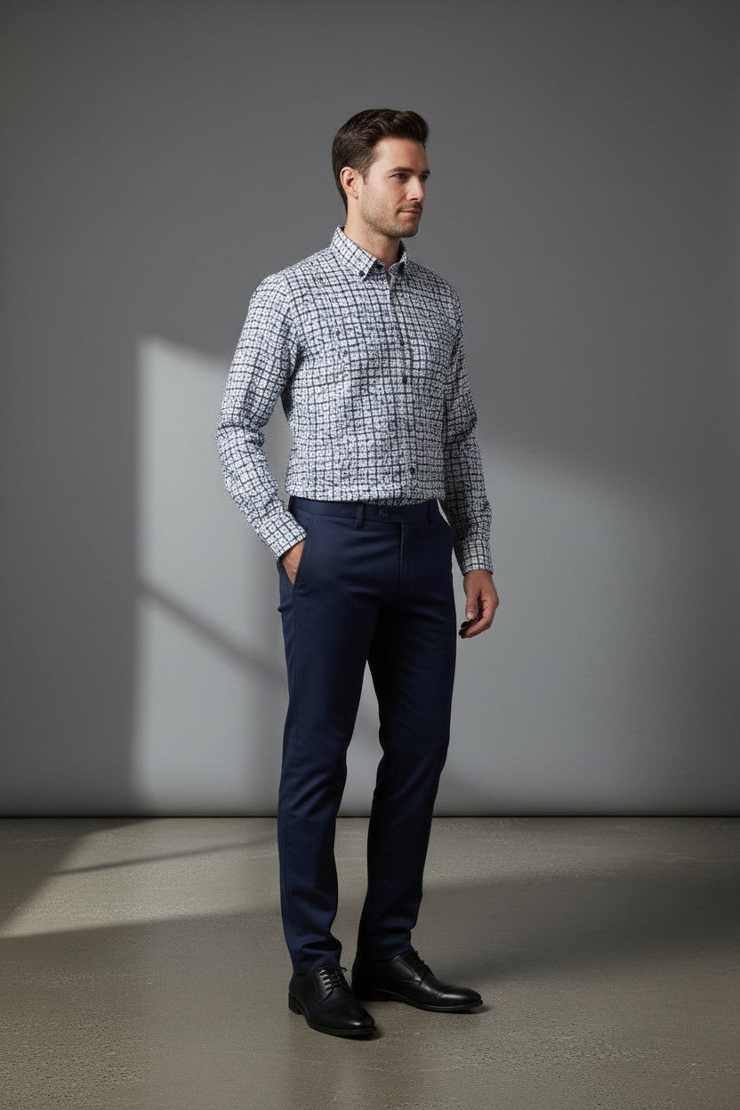 Geometric Symphony Button-Down casual Shirt