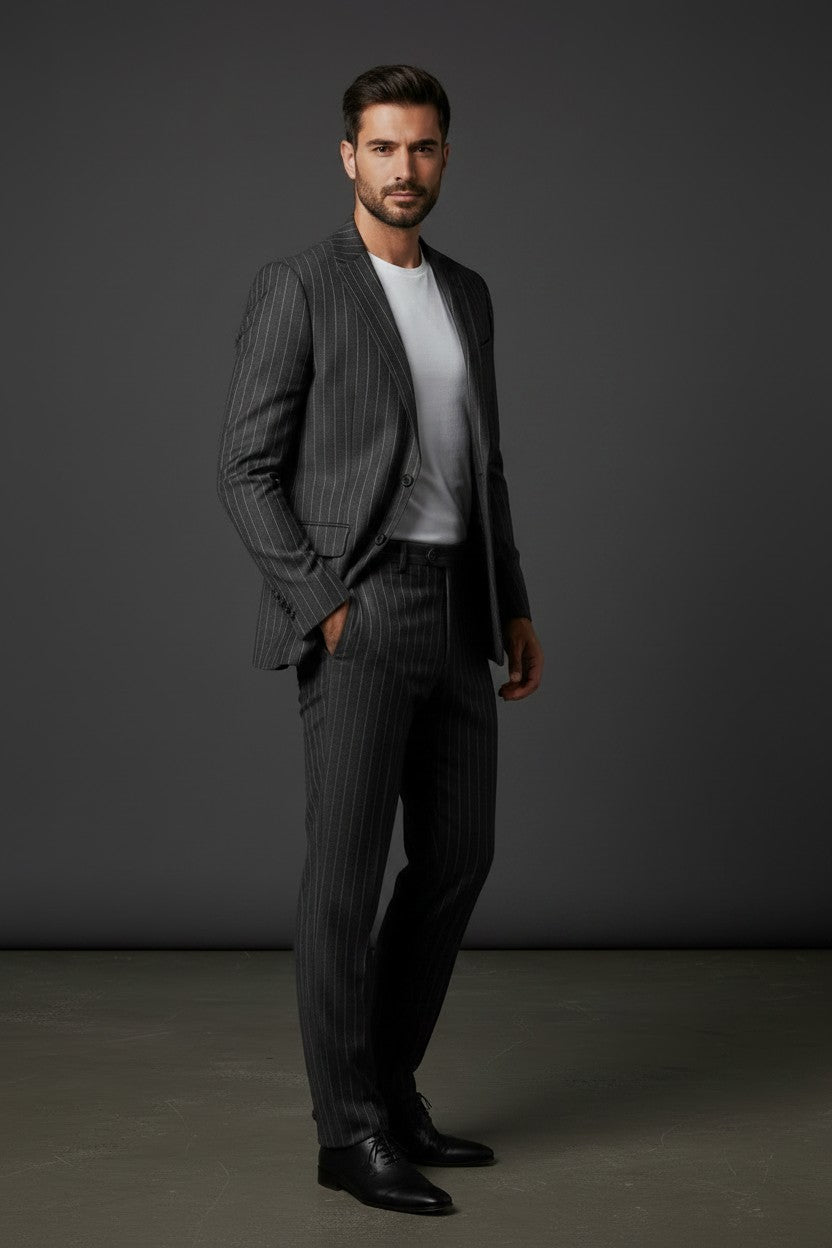 Vercini Seersucker Suit – Ivory Pinstripe