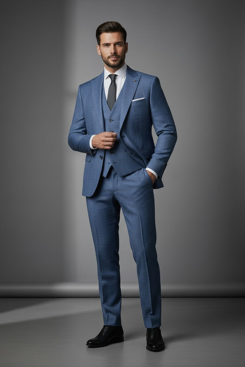 Malaga 3-Piece Plaid Suit – Timeless Elegance, Modern Tailorin