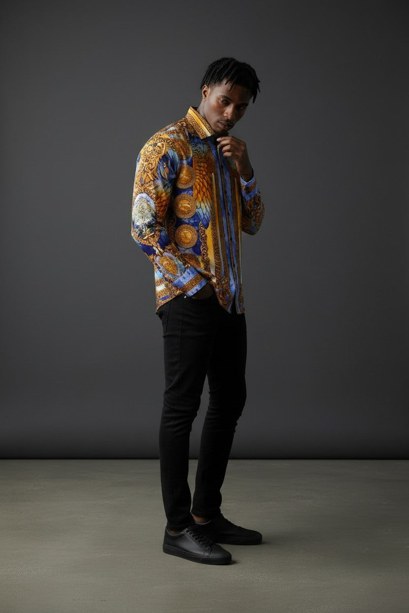 Floral Exquisite Long Sleeve Shirt STRIKING LOOK