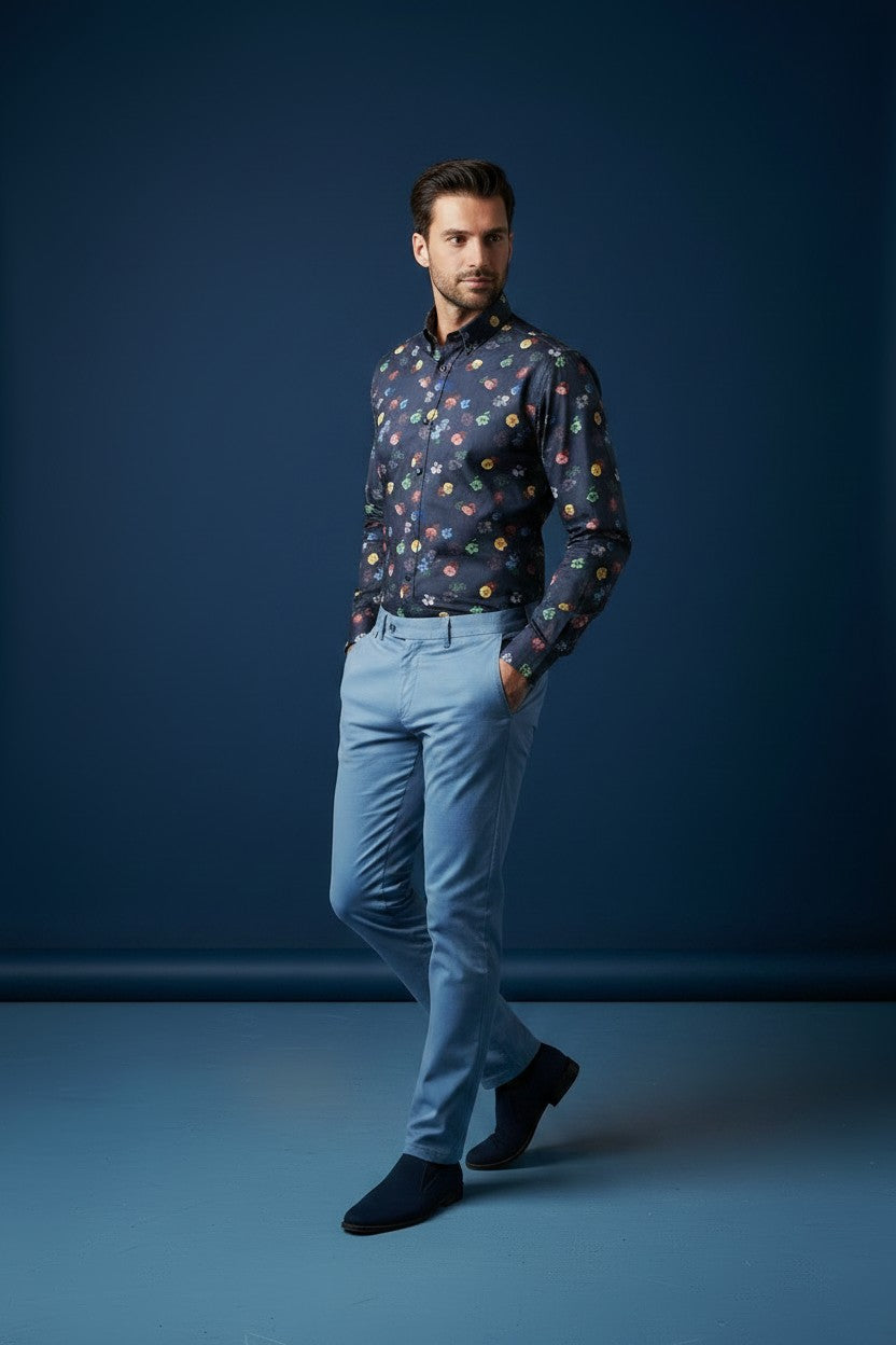 Midnight Garden Floral Shirt – Navy Multi
