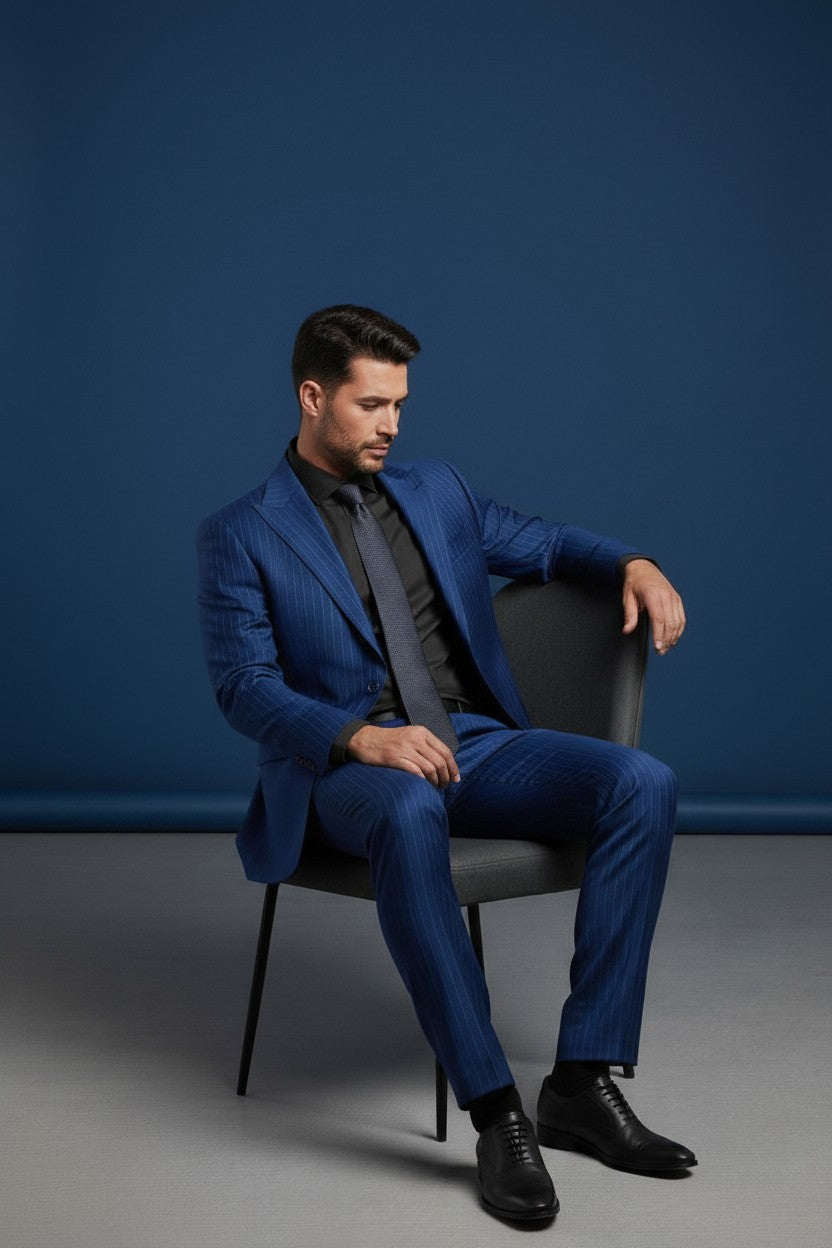 Pinstripe Wool Suit