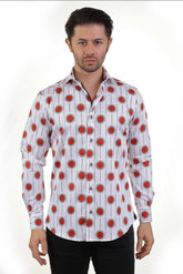 Vercini white red circles shirt