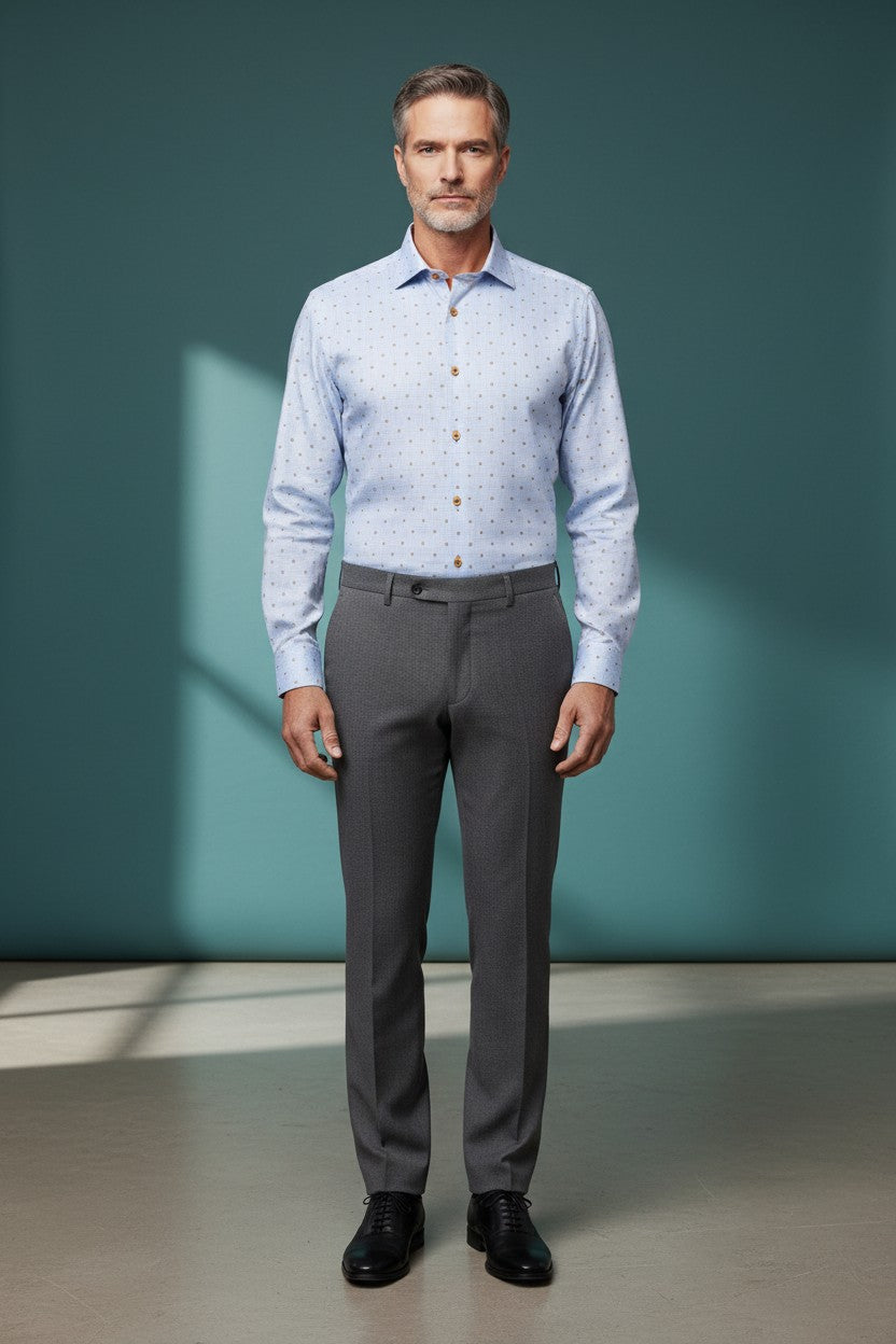 Vercini Linen Long Sleeve Shirt – Blue Navy N 29