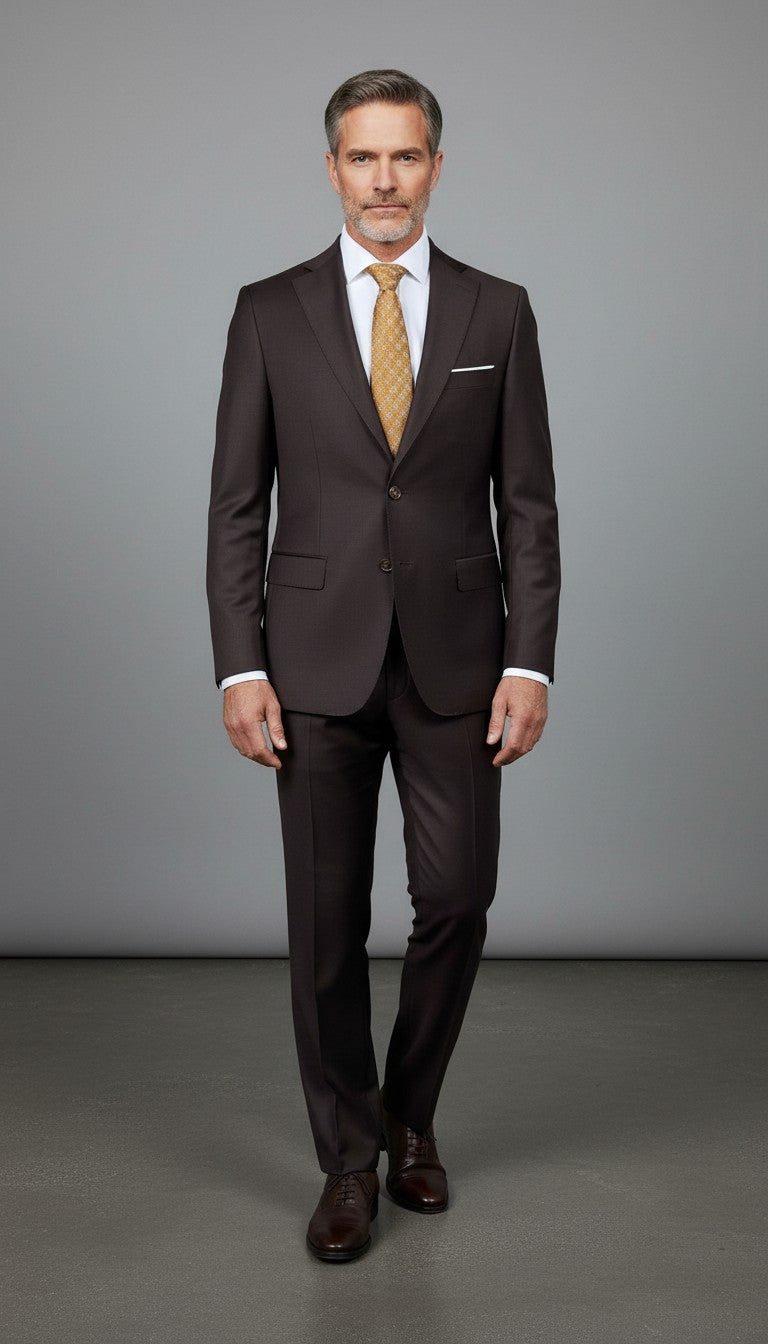 Men's Premium Wool Suit in Dark Purple | Slim Fit Two-Piece | Vercini