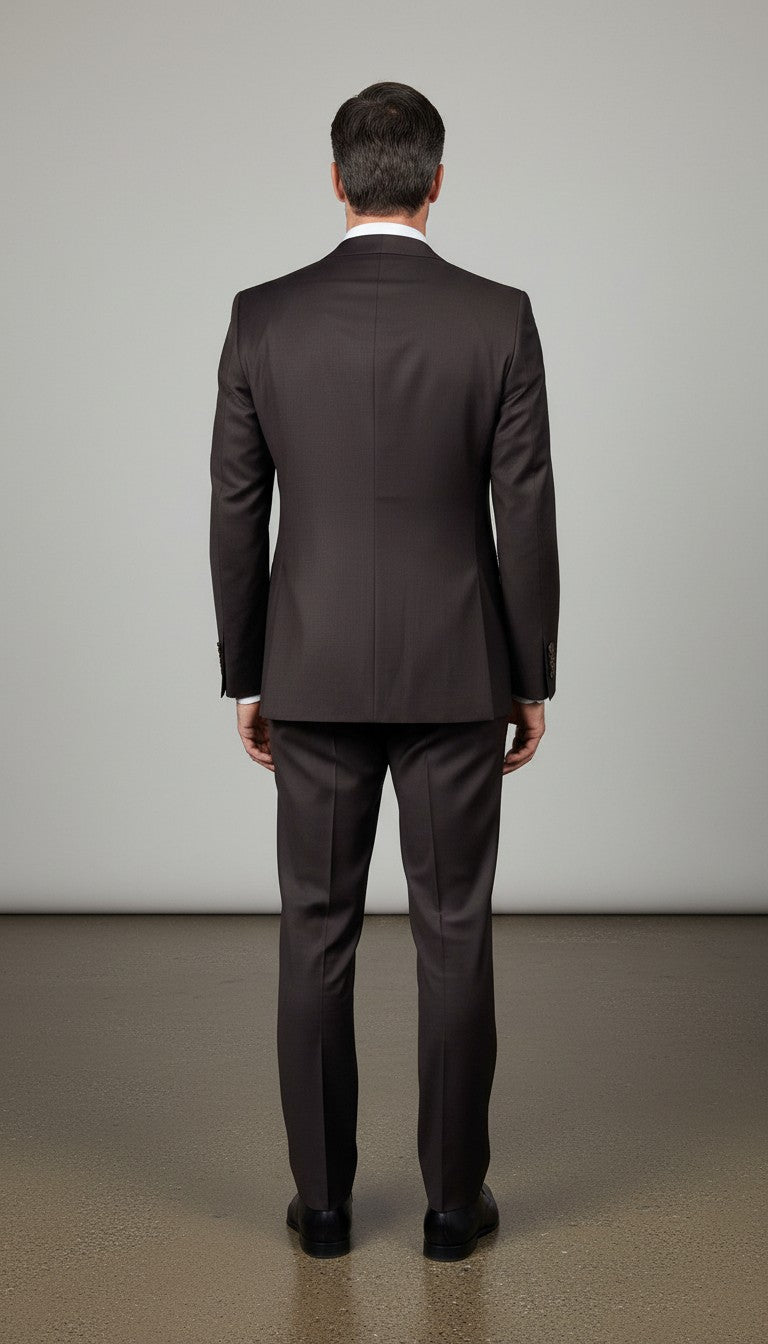 Men's Premium Wool Suit in Dark Purple | Slim Fit Two-Piece | Vercini