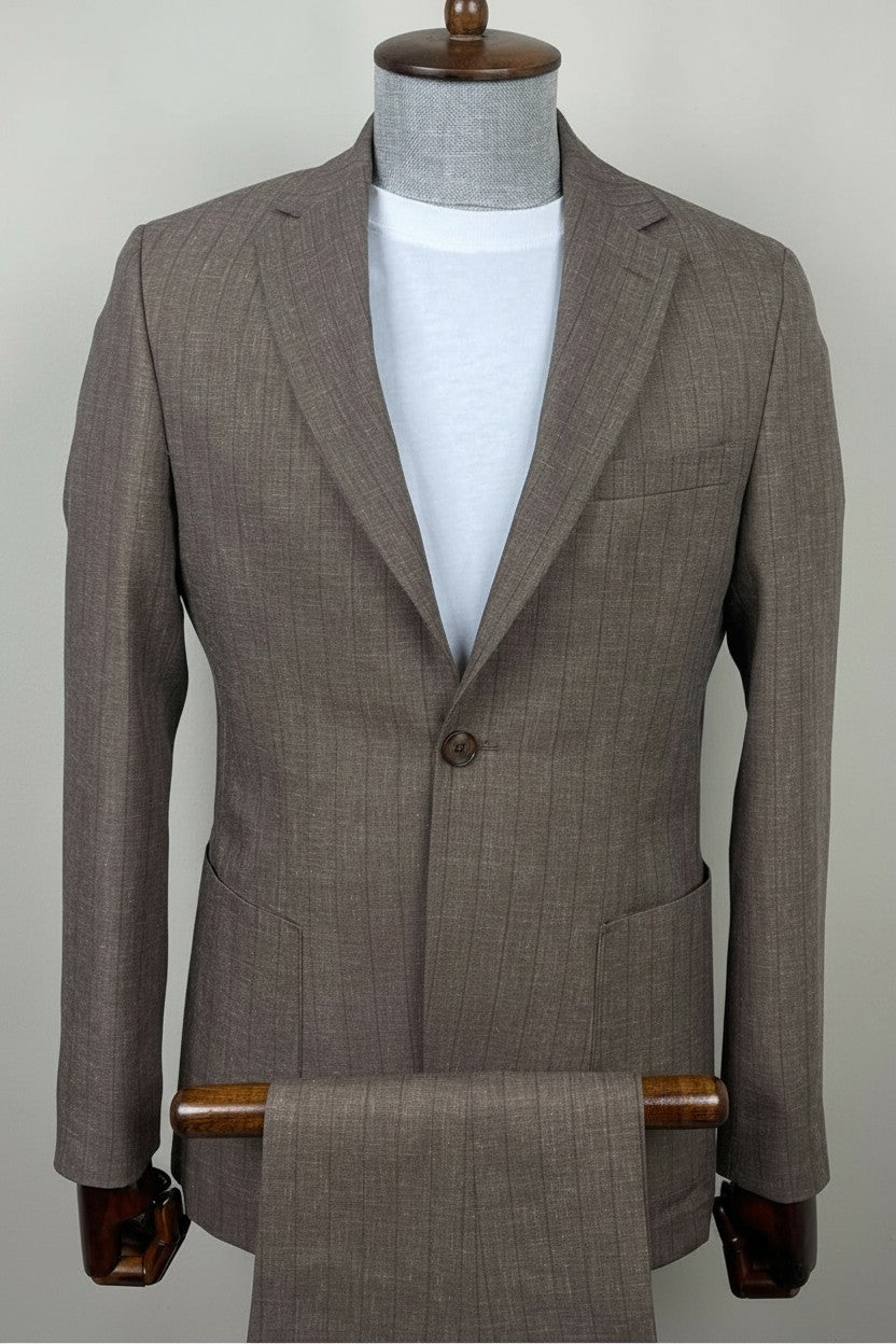 Two-Piece Suit in Warm Taupe