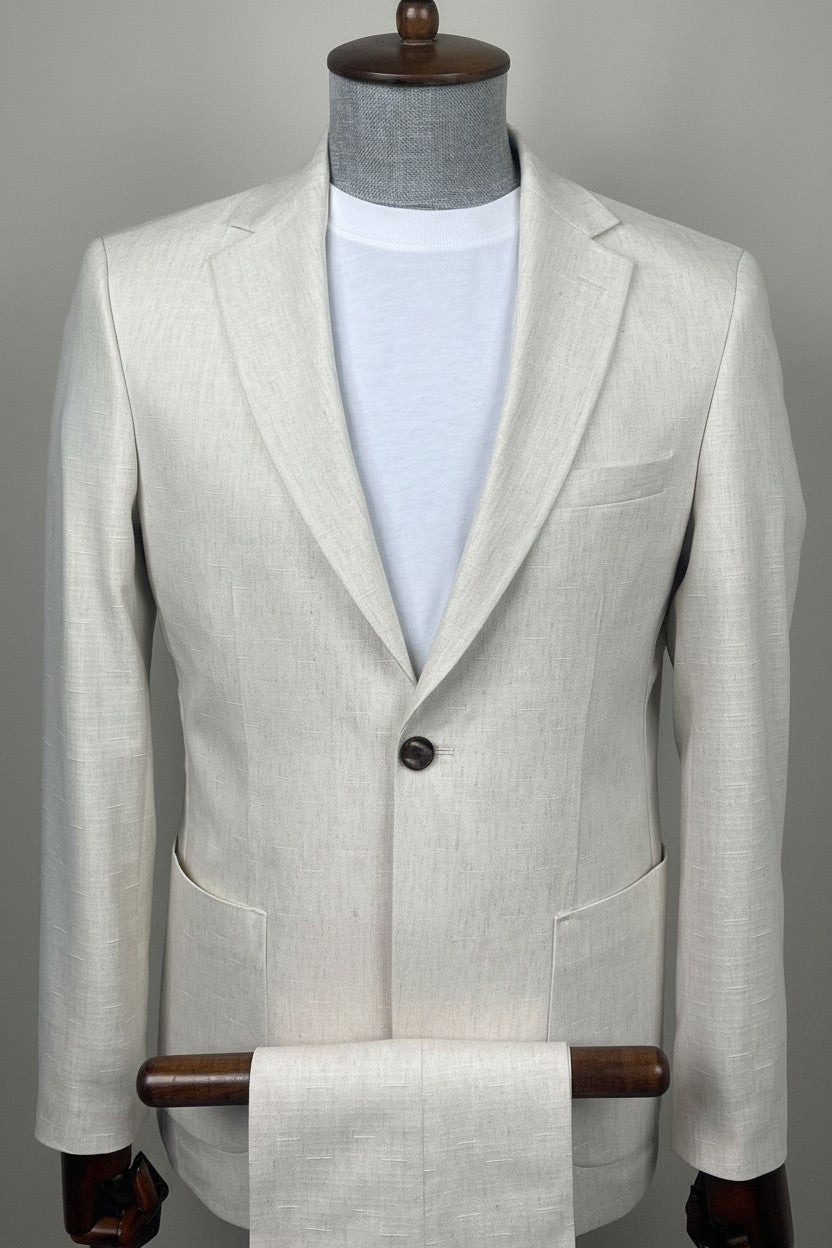 Ivory Textured 2-Piece Suit