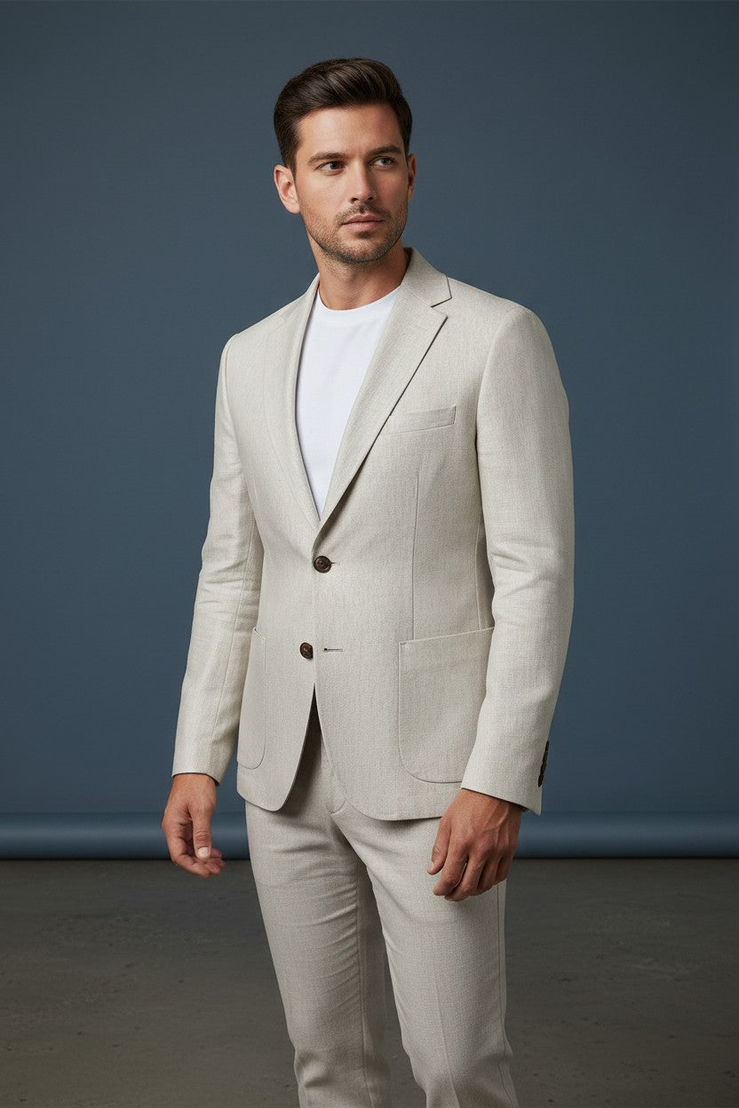 Ivory Textured 2-Piece Suit