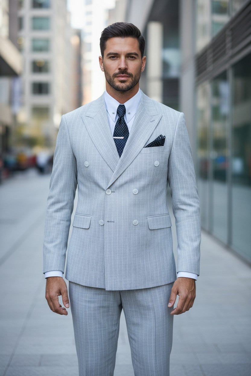 Double Breasted Pinstripe Suit