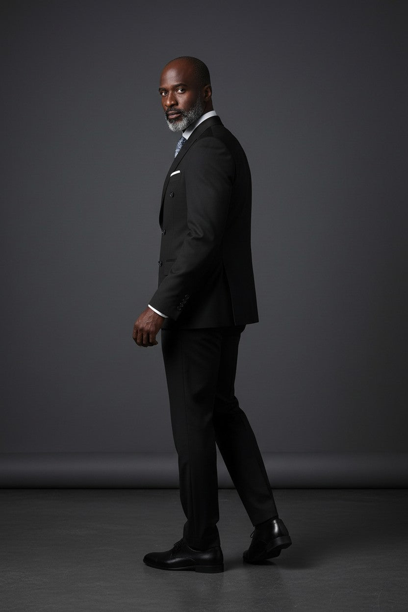 VERCINI Men's Double-Breasted Suit Sharp Style, Clean Fit A well-structured double-breasted