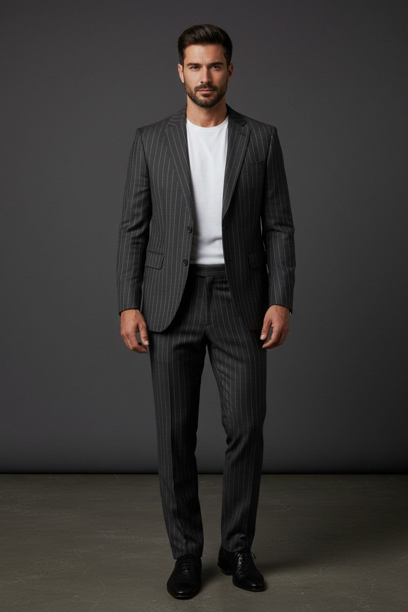 Vercini Seersucker Suit – Ivory Pinstripe