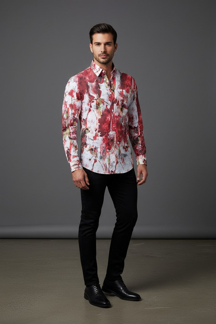Vercini Abstract Expressionist Cotton Shirt