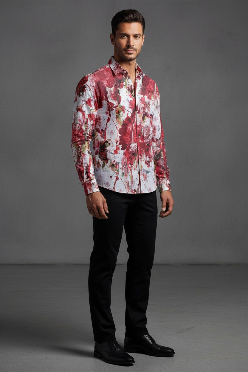 Vercini Abstract Expressionist Cotton Shirt