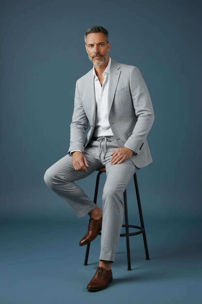 Stylish 2-Piece Seersucker Suit – Lightweight & Timeless