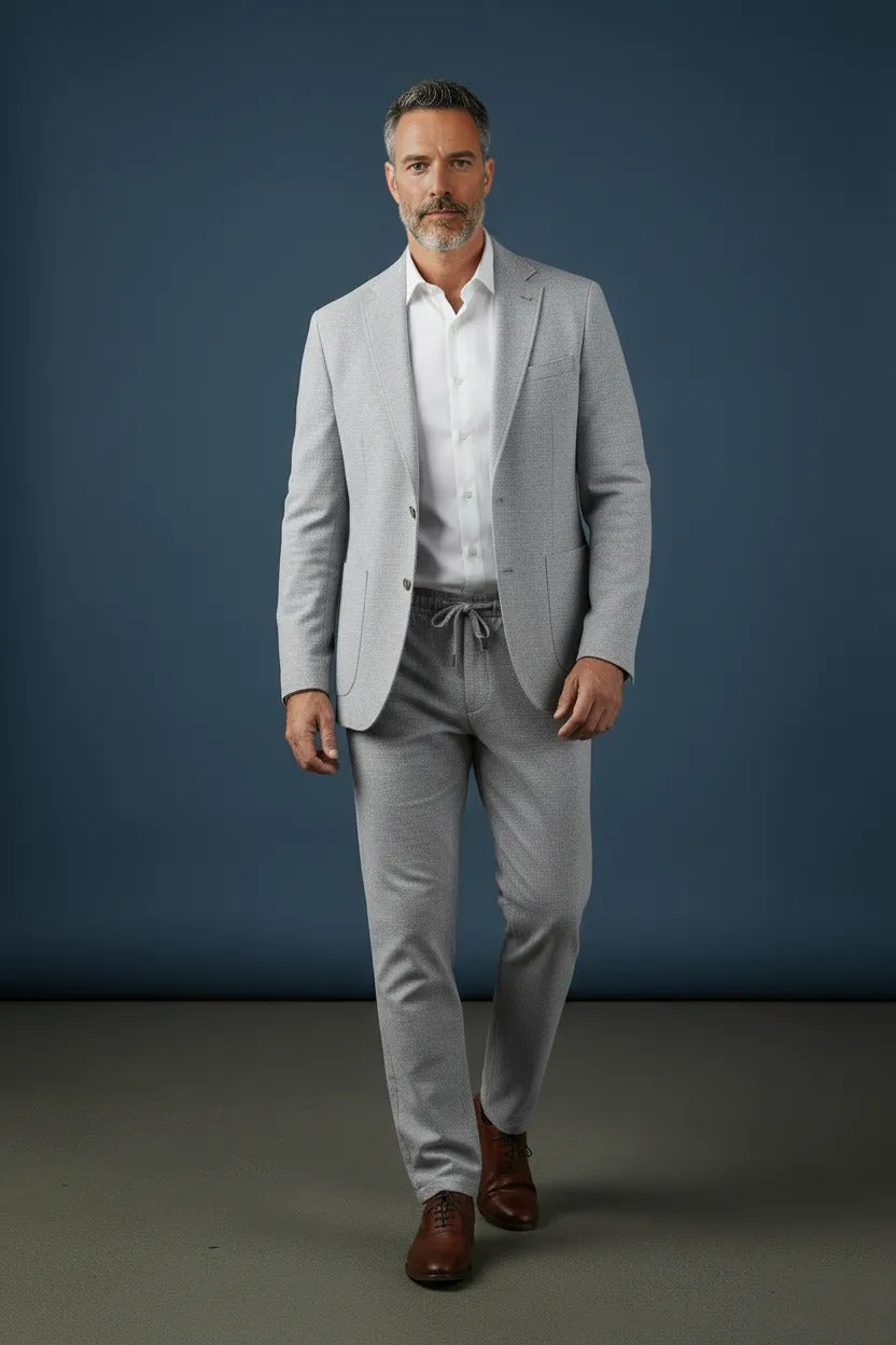 Stylish 2-Piece Seersucker Suit – Lightweight & Timeless