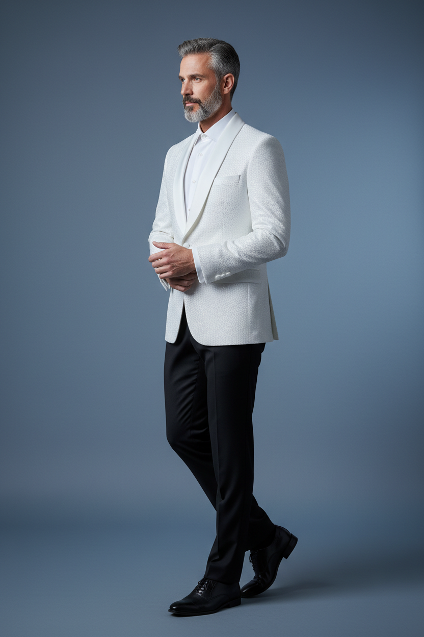 All-White Tuxedo Three-Quarter Left