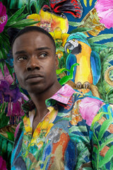 Jungle Mosaic Cotton Casual Men's Shirt