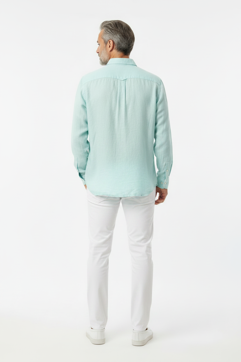 Vercini Linen Spread Collar Shirt