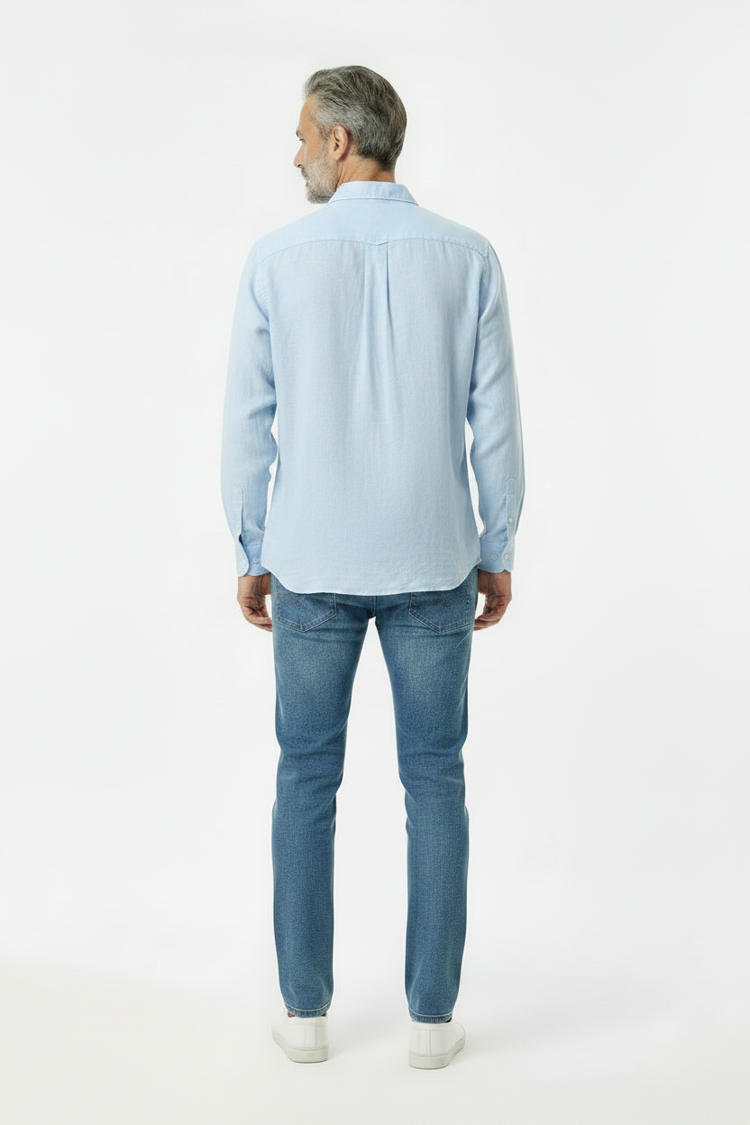 Vercini Linen Spread Collar Shirt