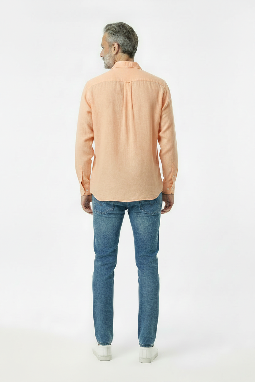 Vercini Linen Spread Collar Shirt