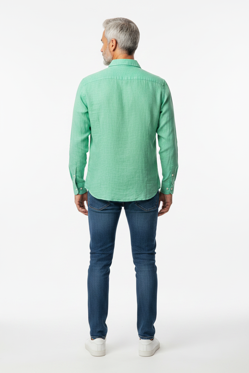 Vercini Linen Spread Collar Shirt