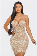 PEARL-EMBELLISHED LUXURY DRESS-TIMELESS ELEGANCE