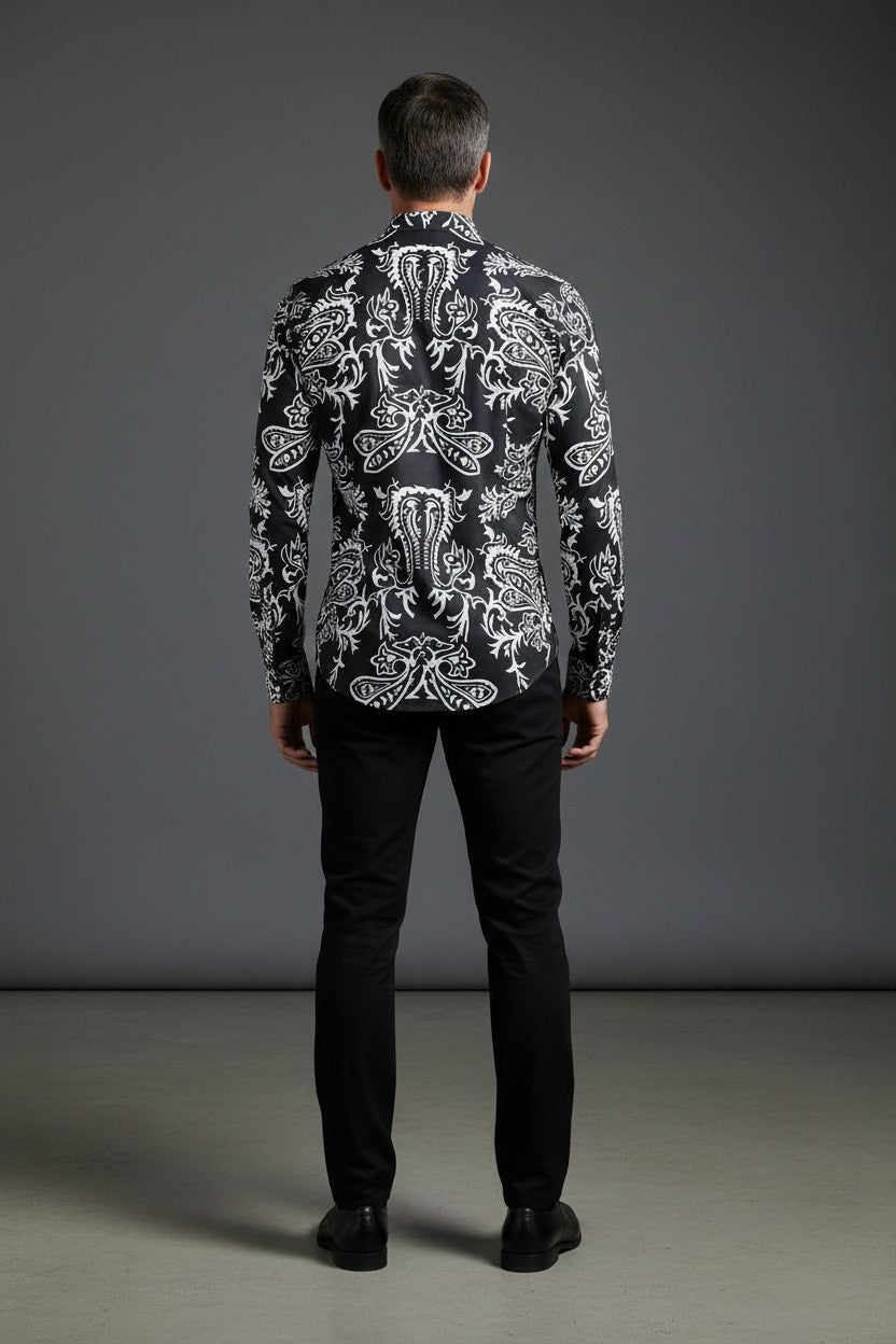 Vercini Monochrome Majesty Embroidered Shirt