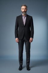 Black Textured Blazer Front View