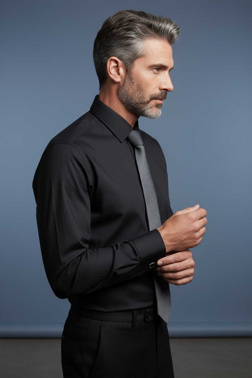 Black Vitarelli Shirt Three-Quarter