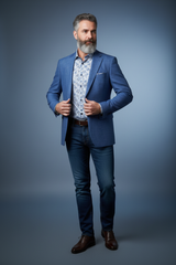 Blue Sport Jacket with Jeans - Detail