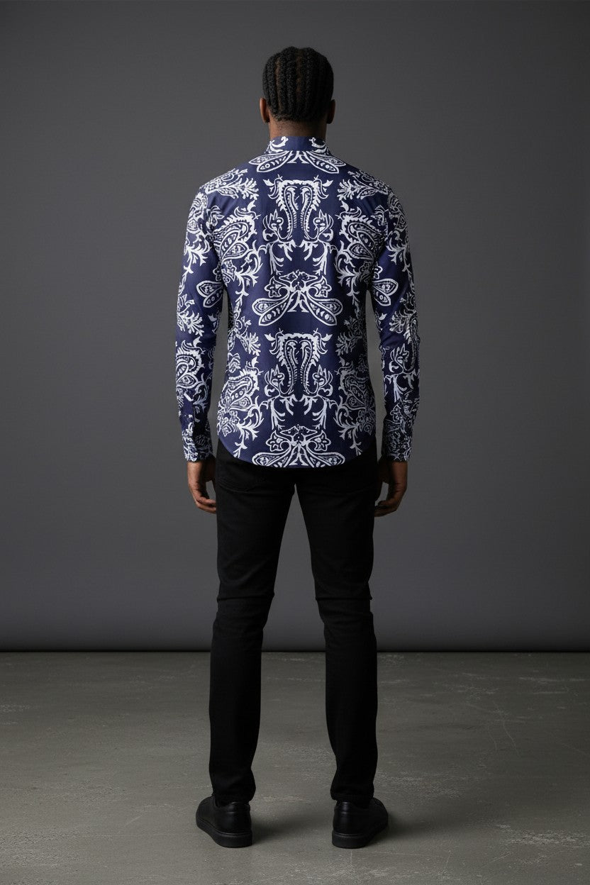 Vercini Monochrome Majesty Embroidered Shirt