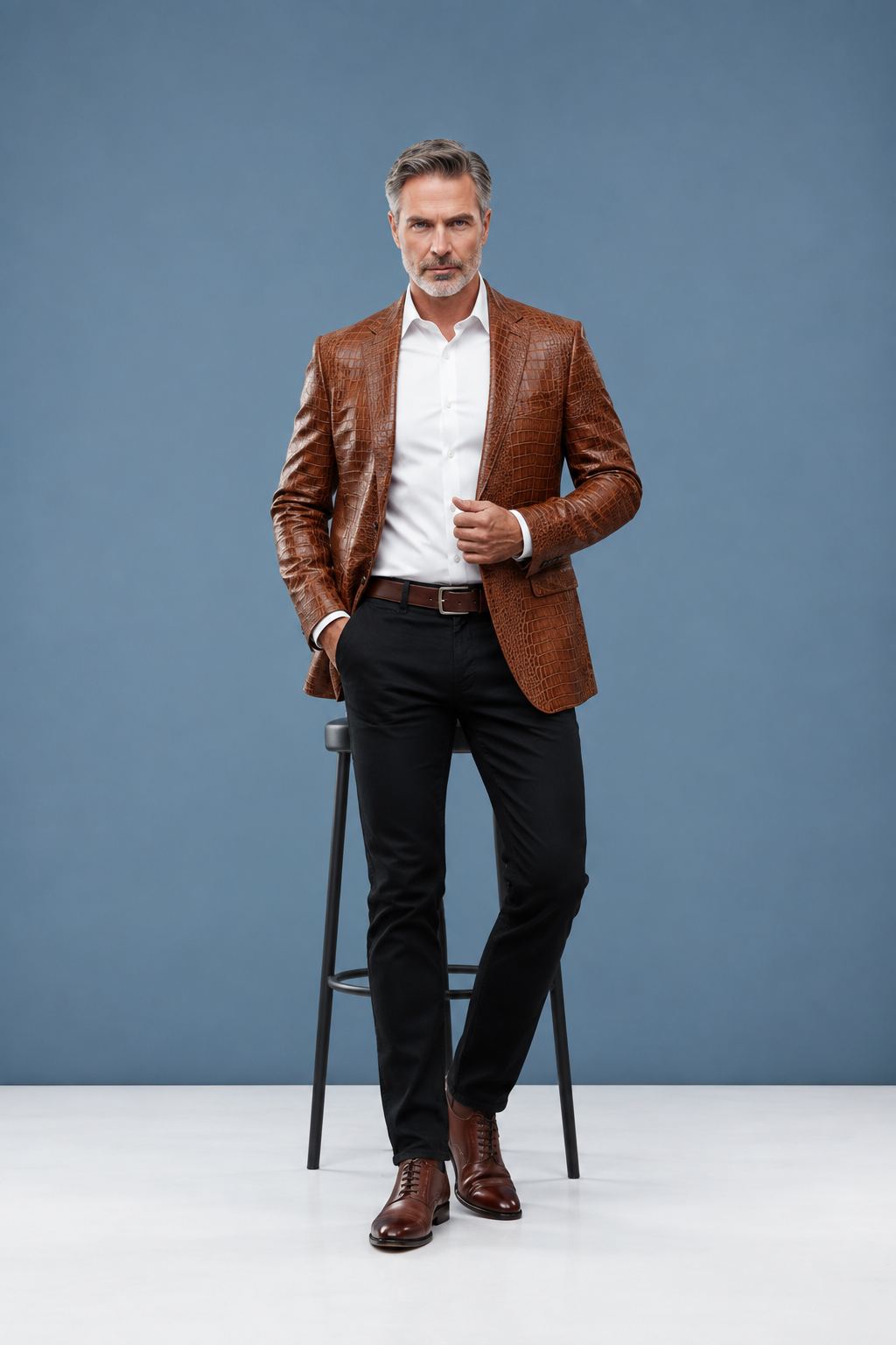Brown jacket pose 7