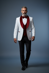 Burgundy velvet 3-piece walking