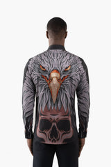 Vercini Avian Skull Illusion Men's Casual Shirt