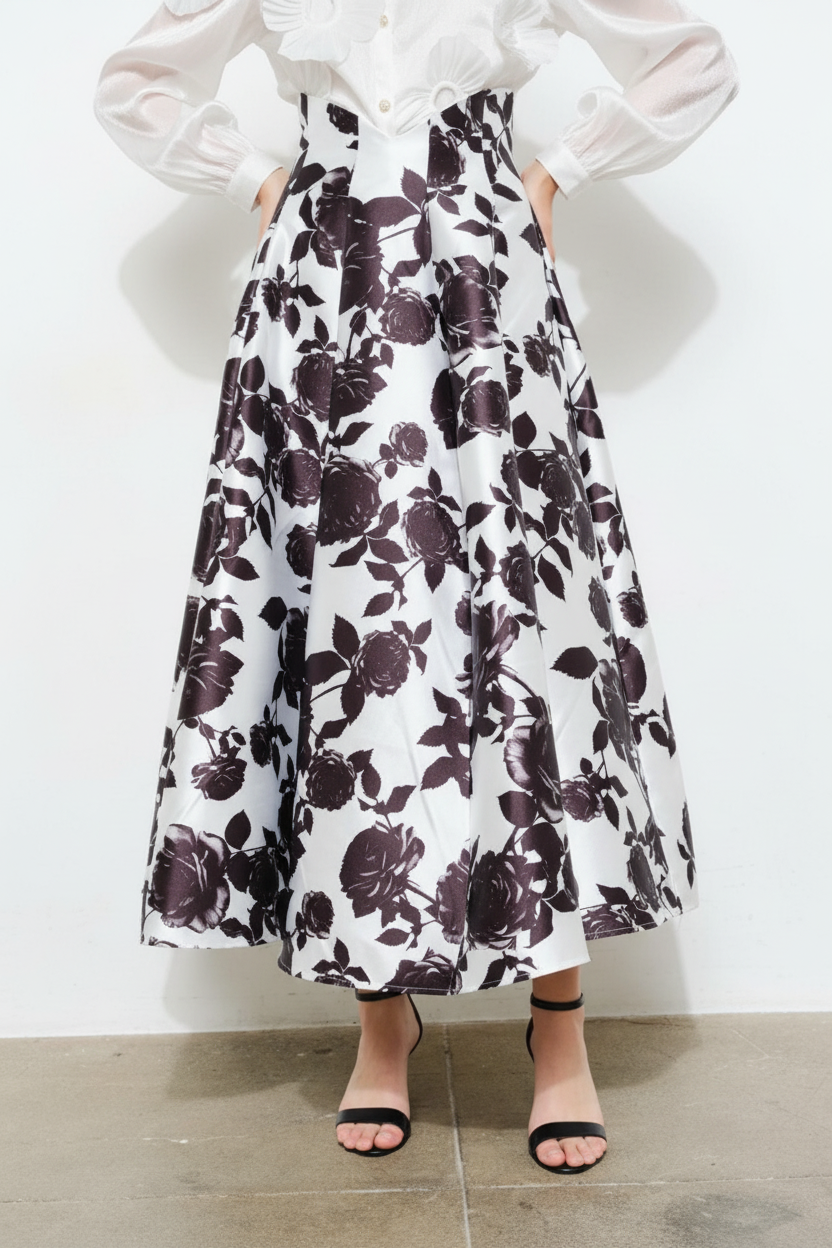 Close-up waist and print detail