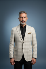 Cream Plaid Front View