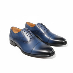 Classic Solid Vercini Leather Oxford Shoes
