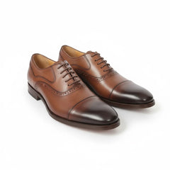 Classic Solid Vercini Leather Oxford Shoes