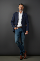 Vercini Classic Contrast-Trim Blazer