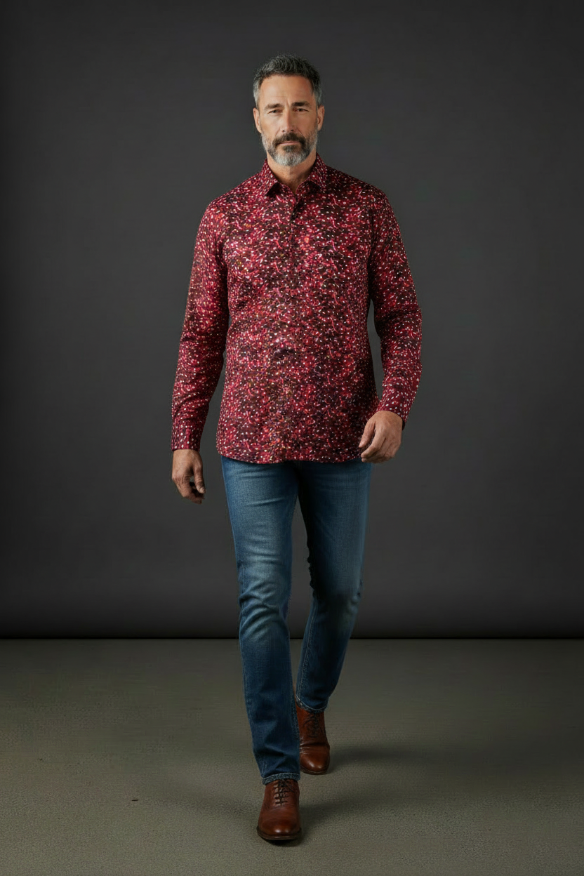 Vercini Premium Cotton Polka-Dot Shirt