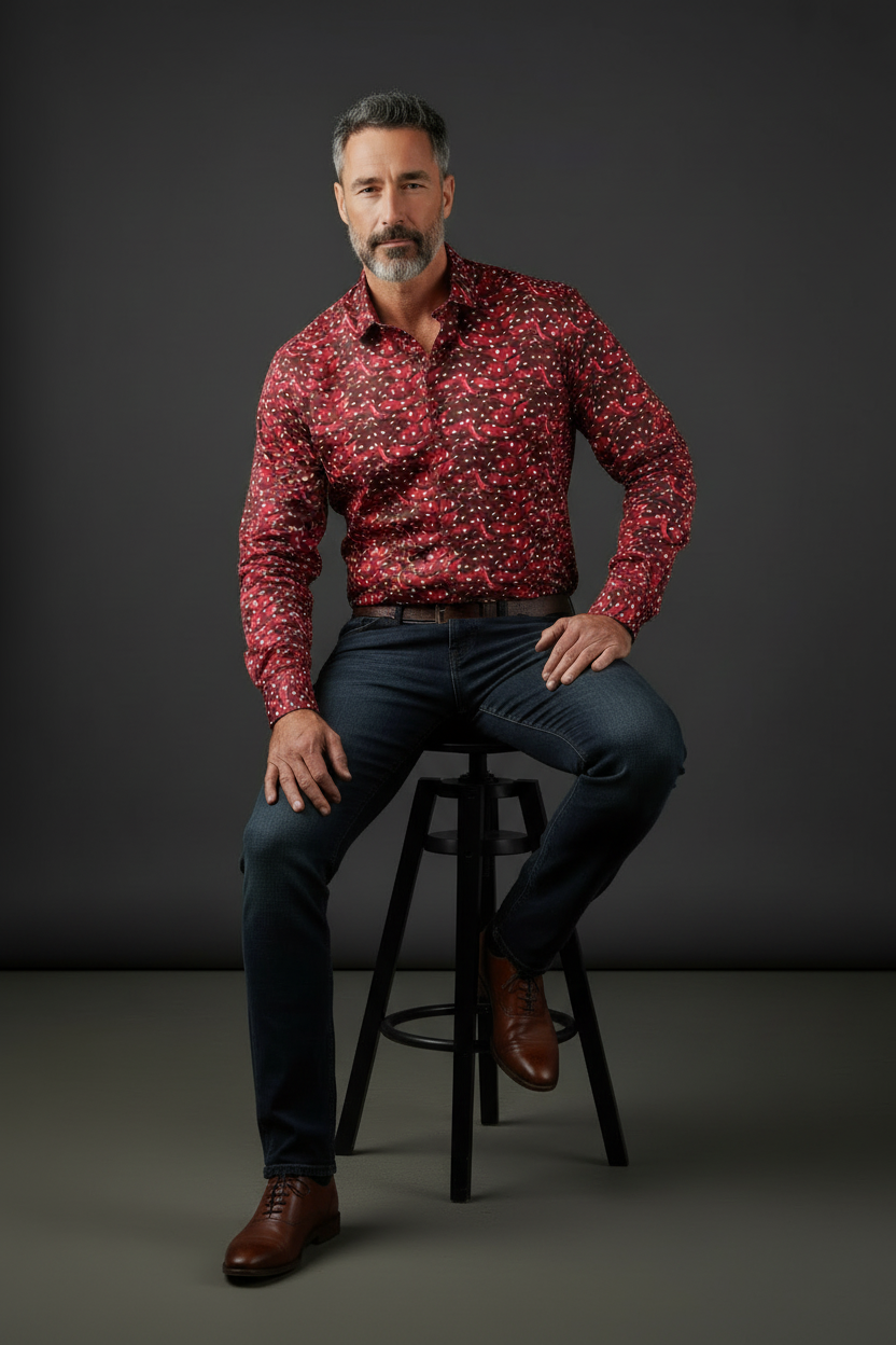 Vercini Premium Cotton Polka-Dot Shirt
